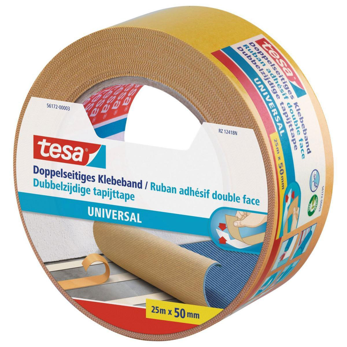 Tesa Doppelseitiges Klebeband universal 25 m x 50 mm Bild 2