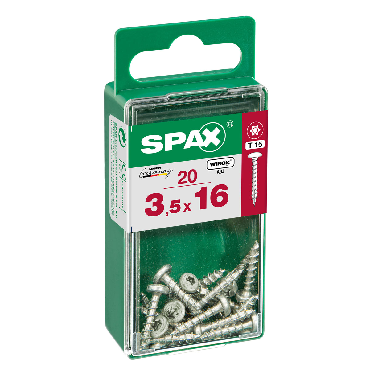 Spax Universalschraube WIROX Rundkopf 3,5 x 16 mm Torx 20 Stück Spax Universalschraube WIROX Rundkopf 3,5 x 16 mm Torx 20 Stück