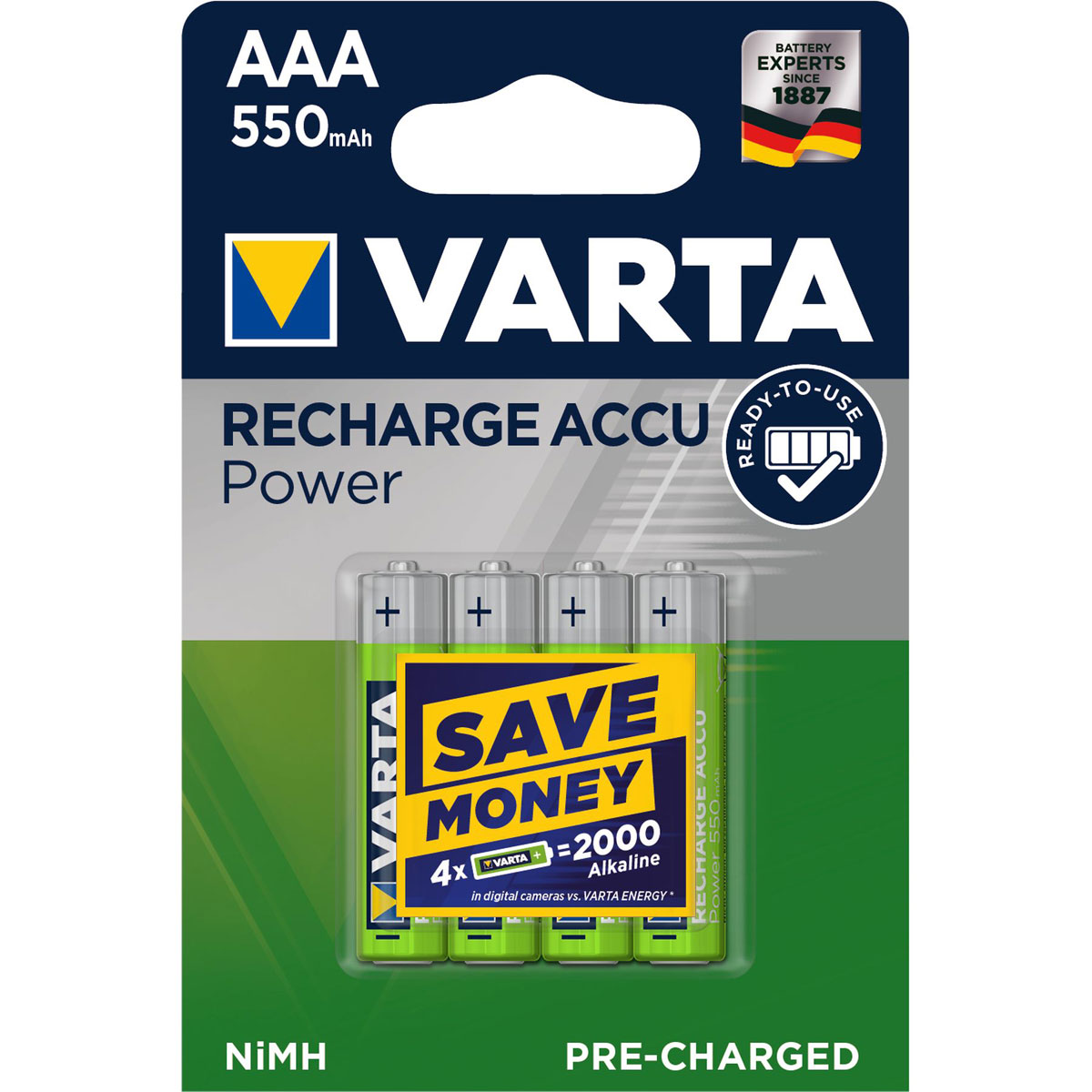 Varta AAA-Batterien R2U 550mAh 4 Stück