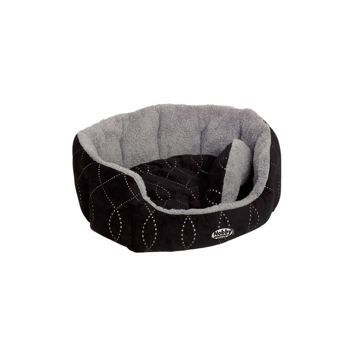 Nobby Komfort-Bett Ceno oval 86 x 70 x 24 cm schwarz/ grau Bild 1