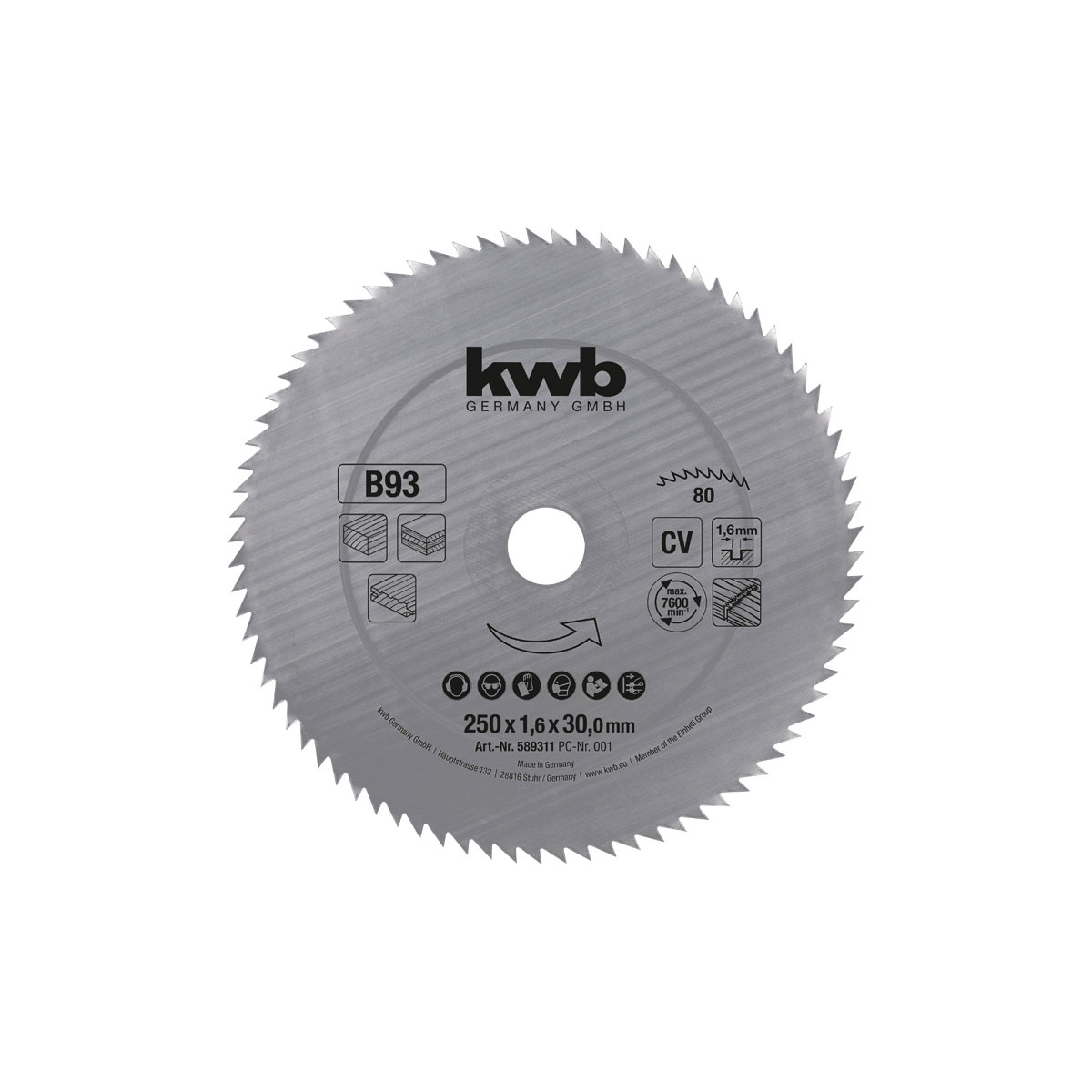 kwb  Profilholz-Kreissägeblätter Durchmesser 250 mm