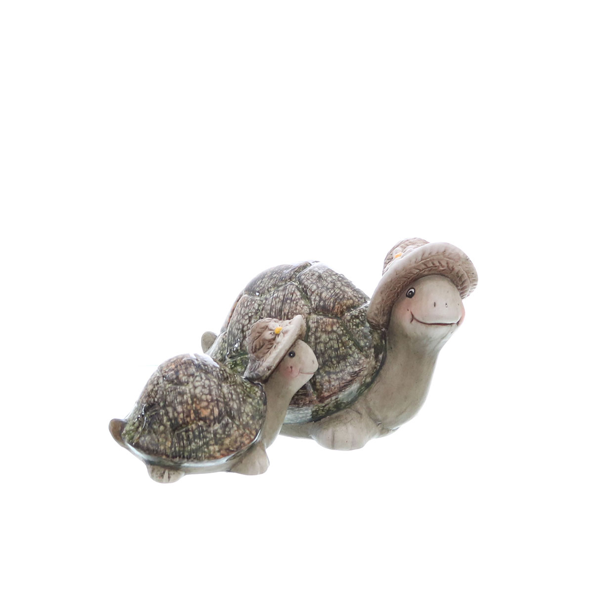 Schildkröte mit Hut 14,5 x 10,5 x 10 cm grün/grau Schildkröte mit Hut 14,5 x 10,5 x 10 cm grün/grau