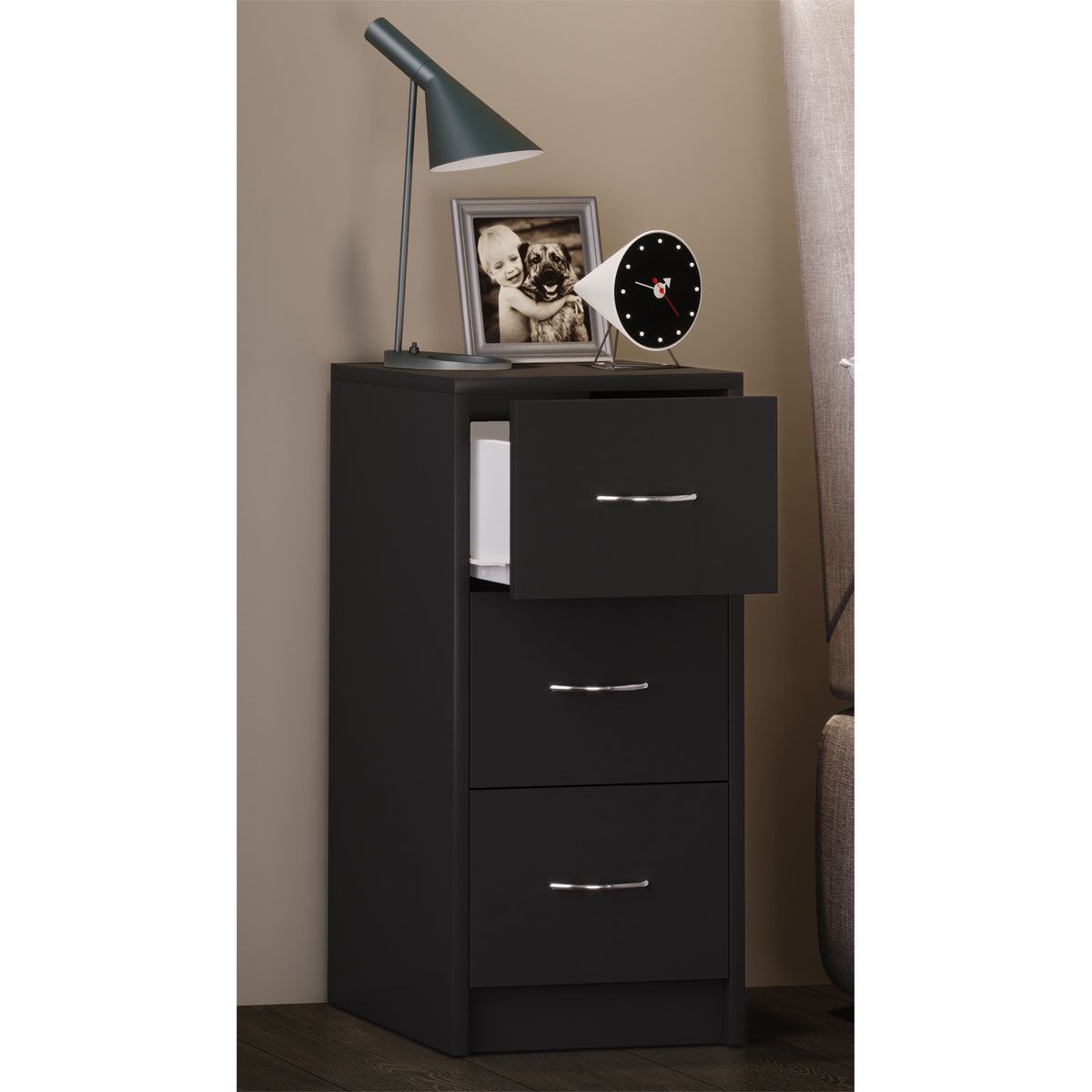 Nachttisch Boxal Maxi grau/weiß Bild 2