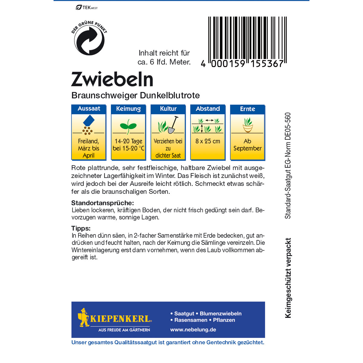 Kiepenkerl Zwiebeln Braunschweiger dunkelblutrot Bild 2