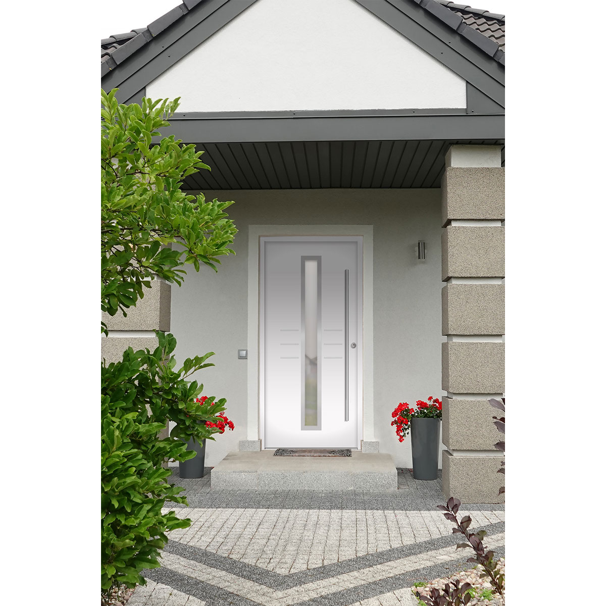 SplenDoor  Premium-Haustür Passivedoor Lund RC2 energiesparend einbruchsicher weiss 100 x 200 cm rechts Bild 2