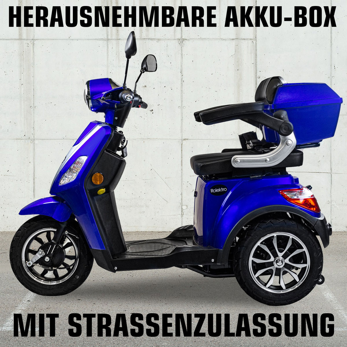 Rolektro E-Dreiradroller„25 V.3“ 1000 W, blau Bild 8