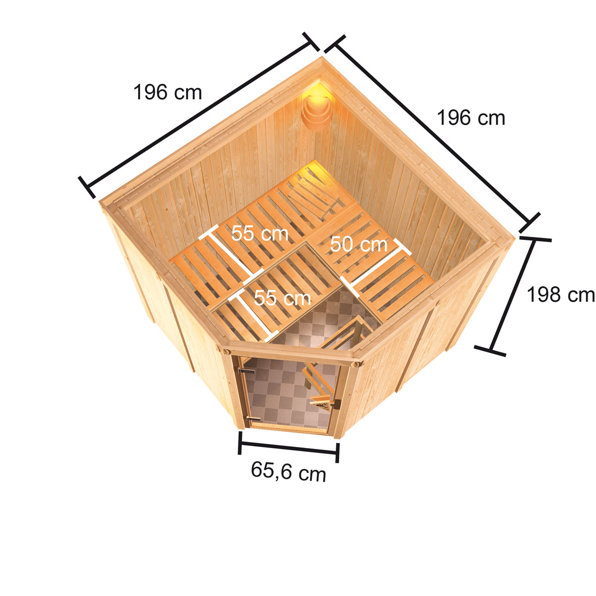 Karibu Sauna Kotka naturbelassen externe Steuerung Bild 2