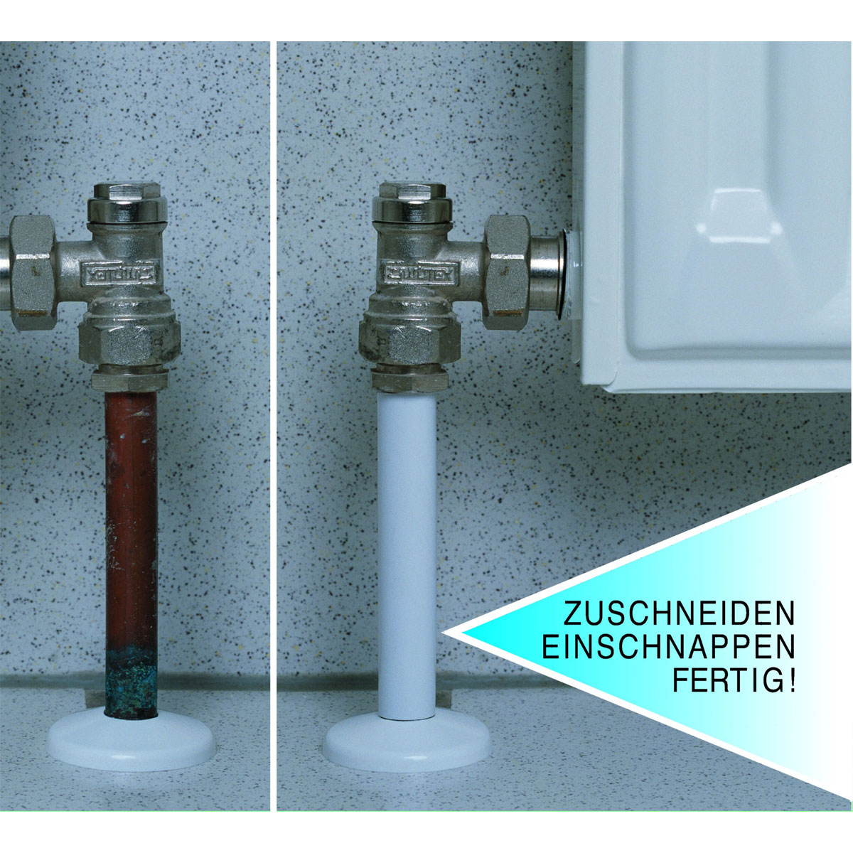 Ximax  Heizkörper Zubehör Schnappfix Rohrverkleidung 8-Fach Weiß Bild 2