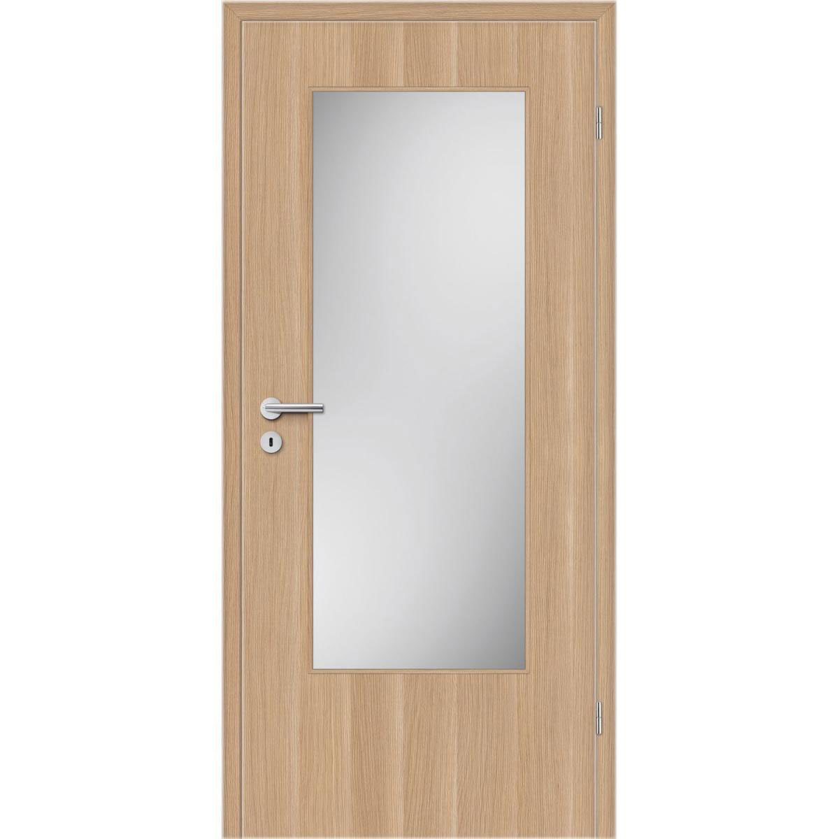 Borne Zimmertür CPL Sonneneiche aufrecht mit Lichtausschnitt 98,5 x 198,5 cm DIN rechts