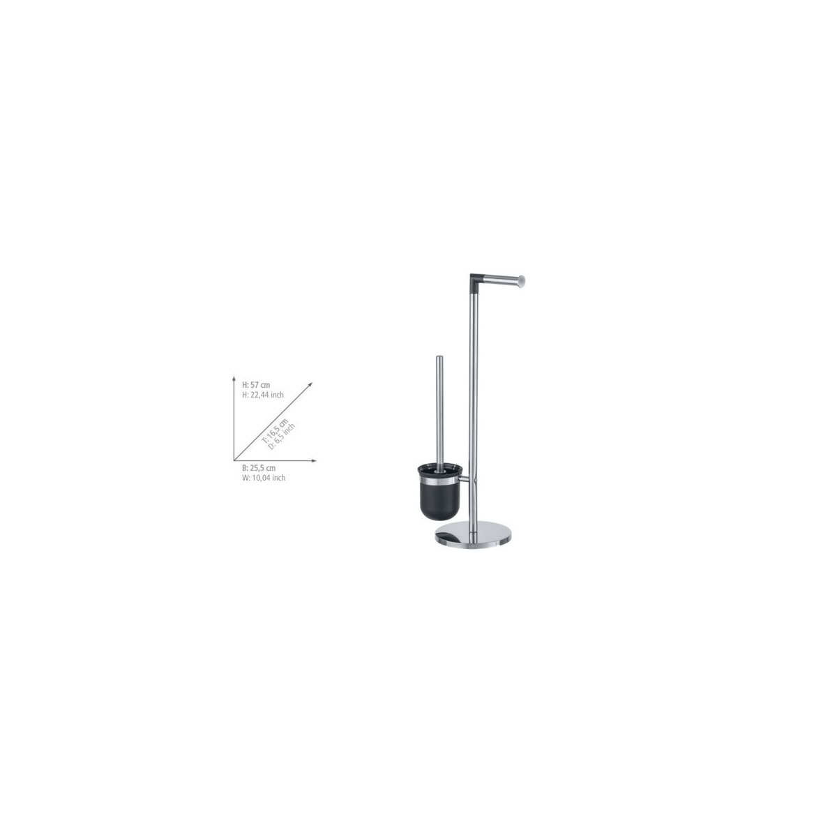 Wenko Stand WC-Garnitur Parus Edelstahl glänzend 2in1 Kombination aus  glänzendem Edelstahl | 514806