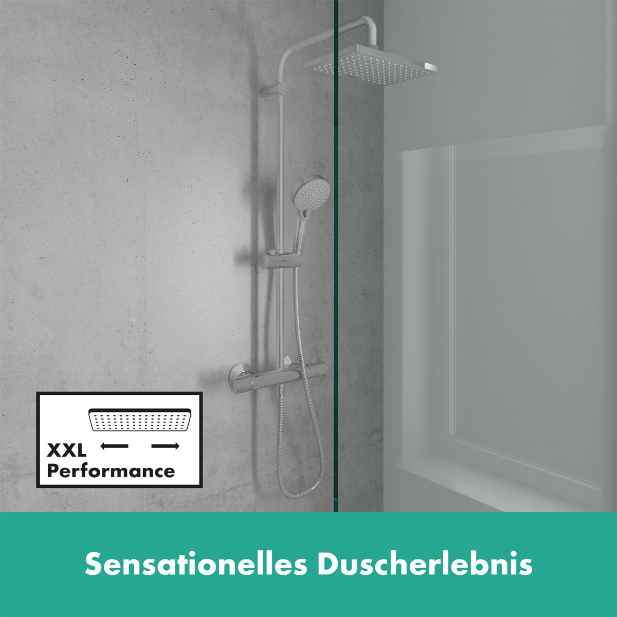 Hansgrohe Duschsystem Vernis Shape mit Thermostat chrom Bild 13