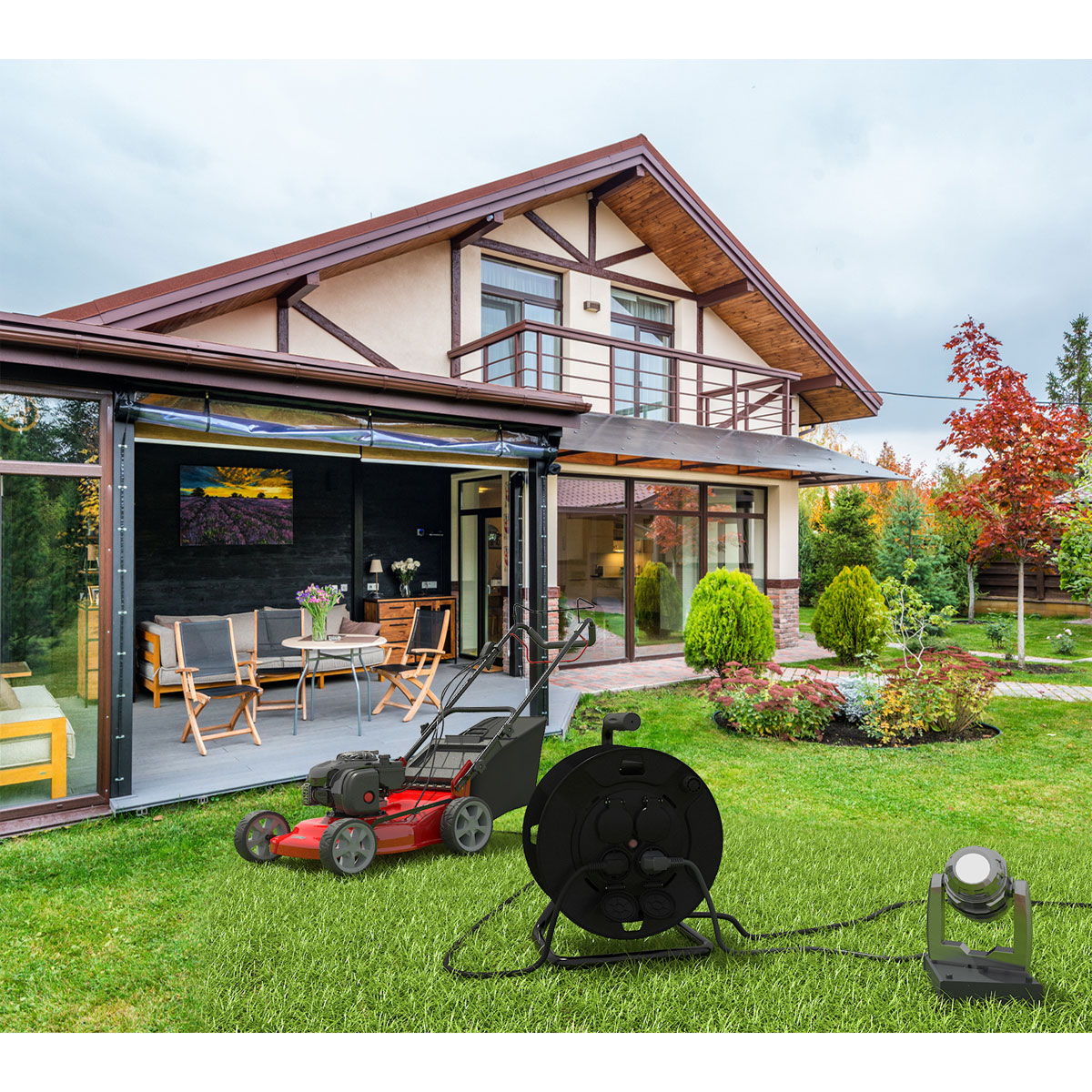 Flector Technik Kabeltrommel 40 m IP44 4-fach Schuko Bild 2