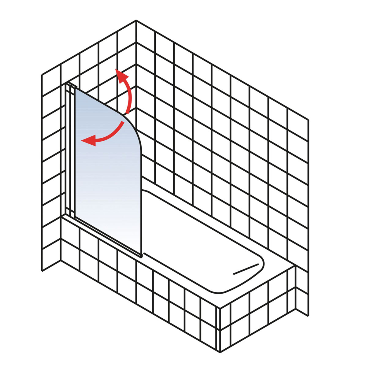 Schulte Badewannenfaltwand Komfort 140 x 80 cm Echtglas grau Bild 3