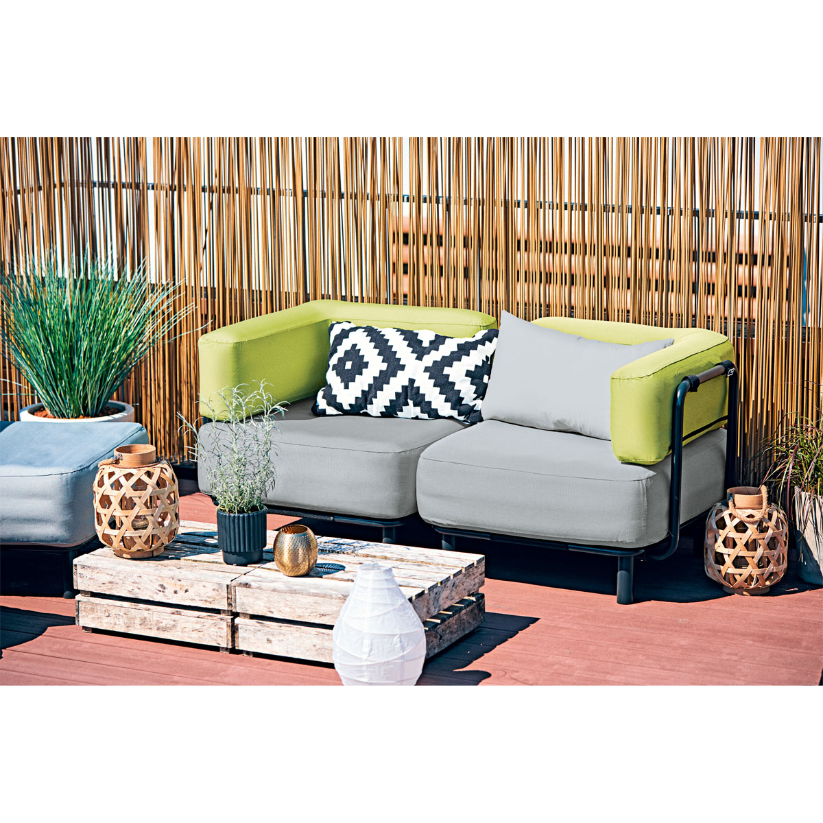 ONE BAR Mobiles Mittelmodul hellgrau/grün aufblasbar Bild 4