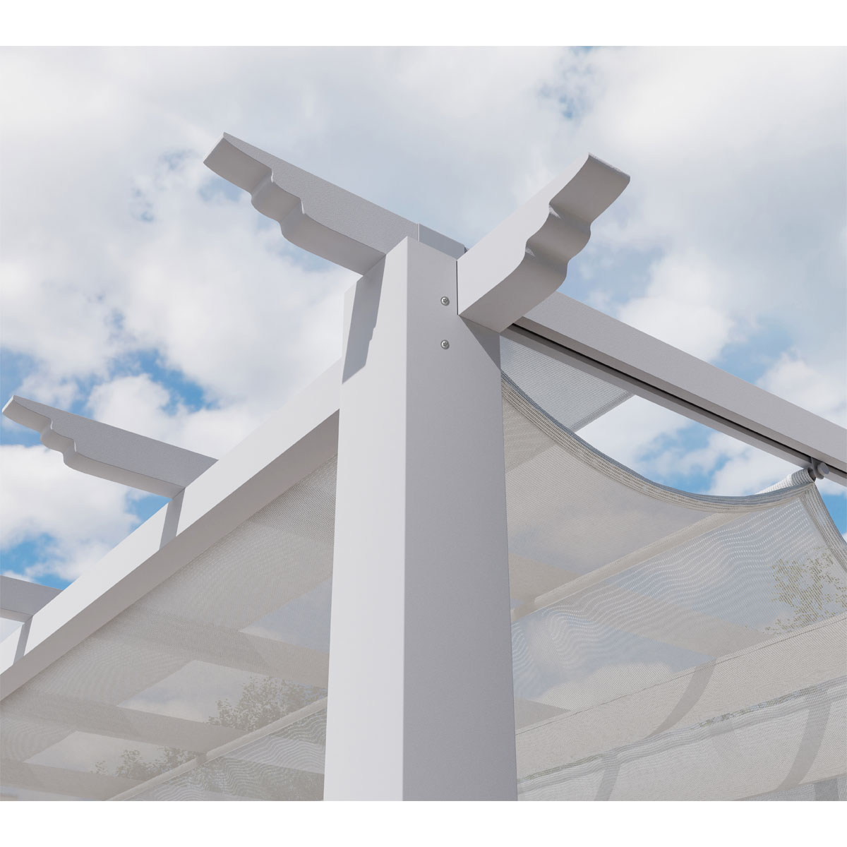 Paragon Outdoor Outdoor Pergola Florida 1111 350x350x235cm Weiß Bild 5