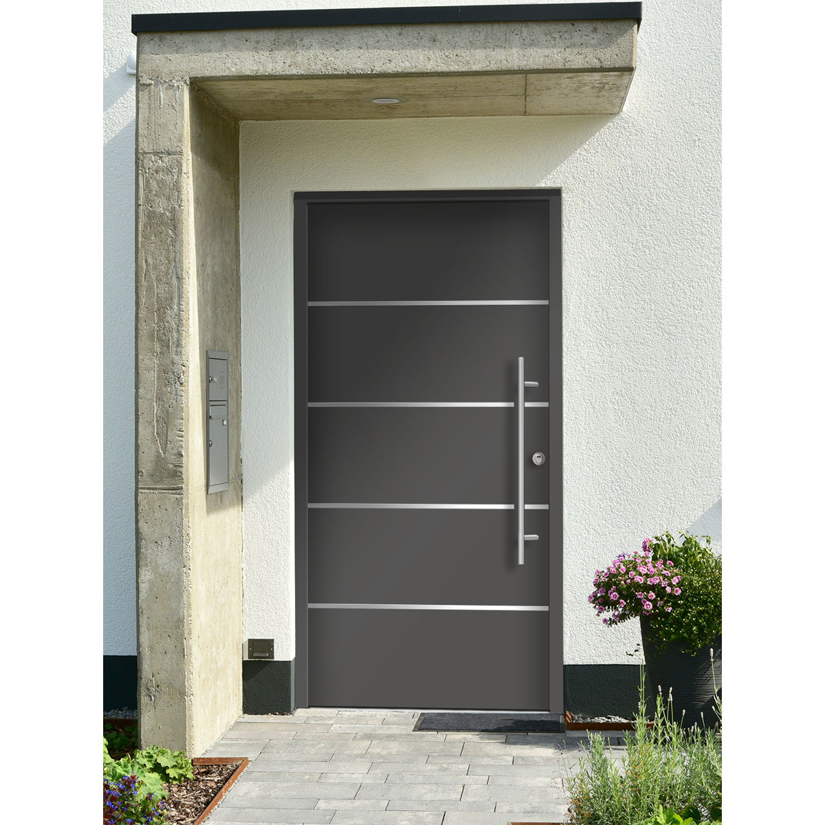 SplenDoor  Premium-Haustür Passivedoor Visby RC2 energiesparend einbruchsicher anthrazit 100 x 210 cm rechts Bild 2