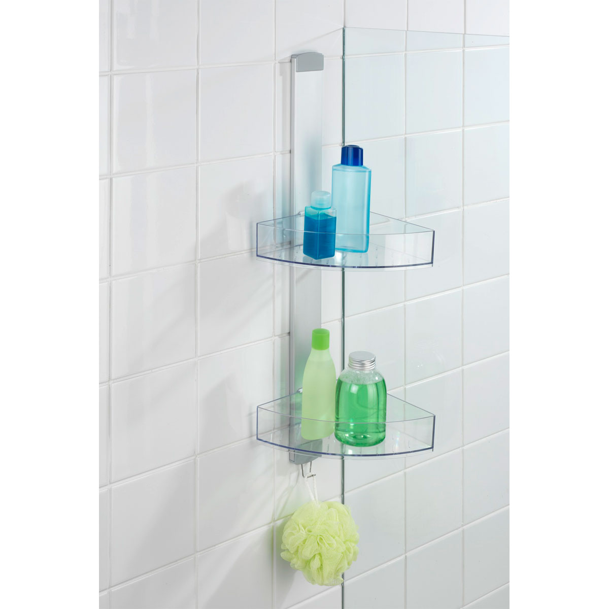 Wenko  Eck-Duschcaddy Premium mit 2 Ablagen und Edelstahl-Haken Bild 2