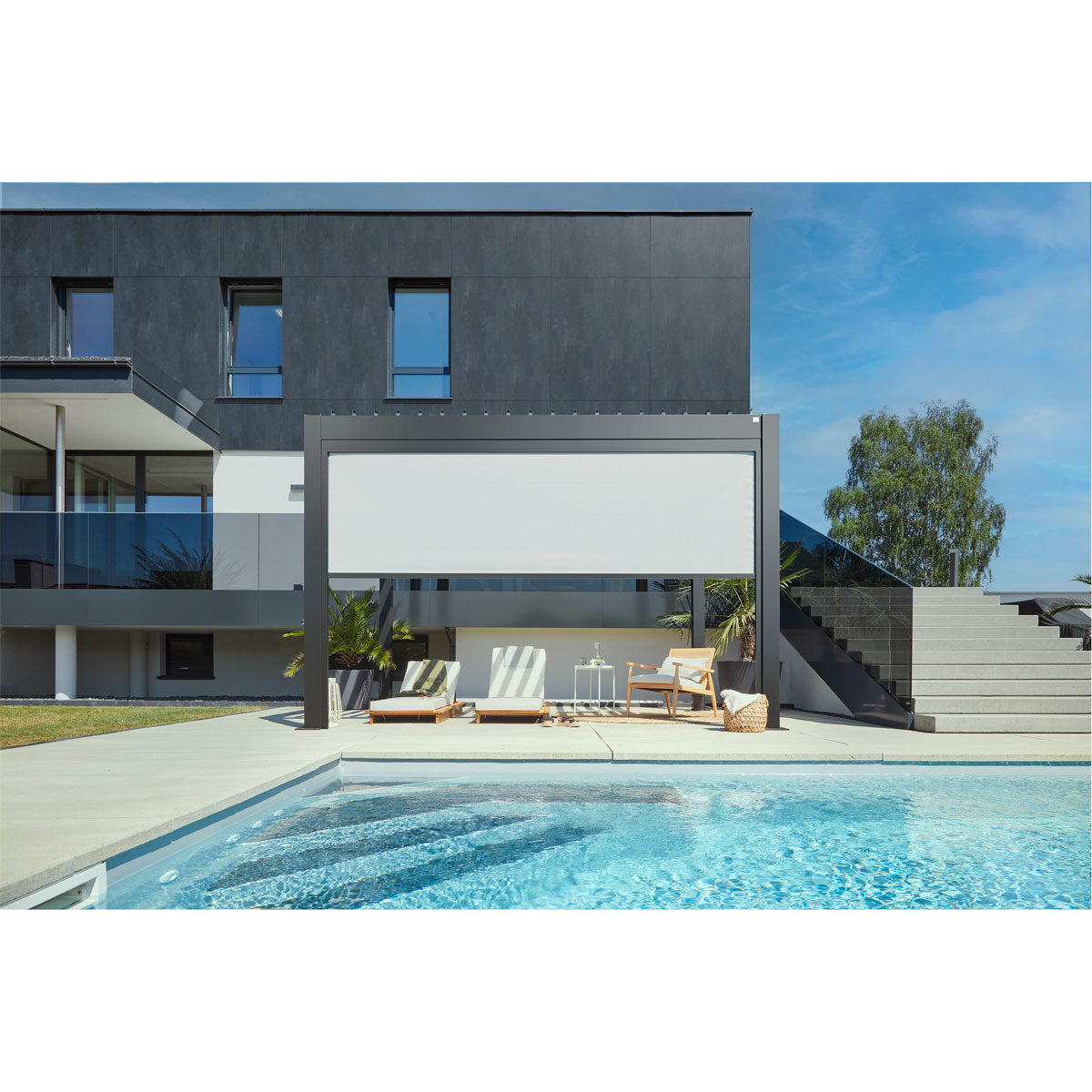 Biohort Sonnenschutzrollo Gr. 4 m dunkelgrau-metallic Bild 4