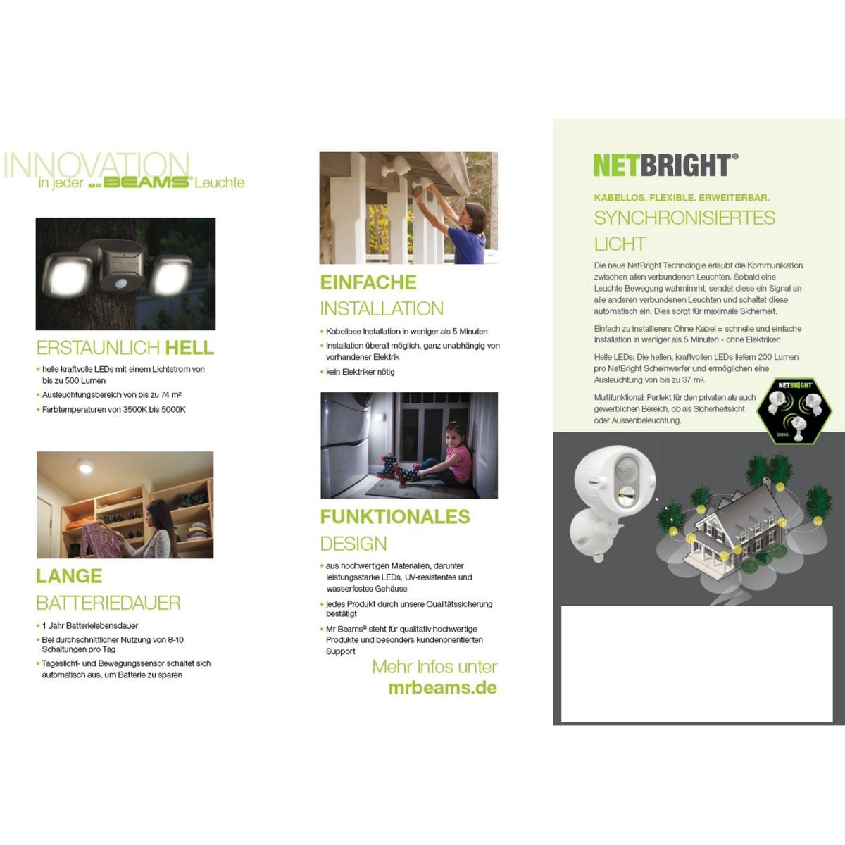 Mr. Beams Nachtlicht MB720A 2er-Set kabellos weiß Bild 5