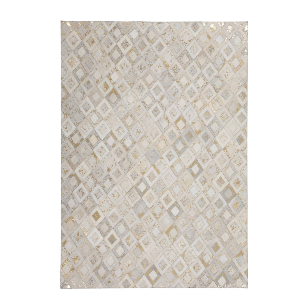 Lederteppich Spark 110 elfenbein/gold