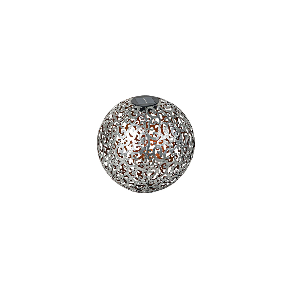 Flector Garten LED-Solar-Dekokugel Orient silber gebürstet Durchmesser 30 cm