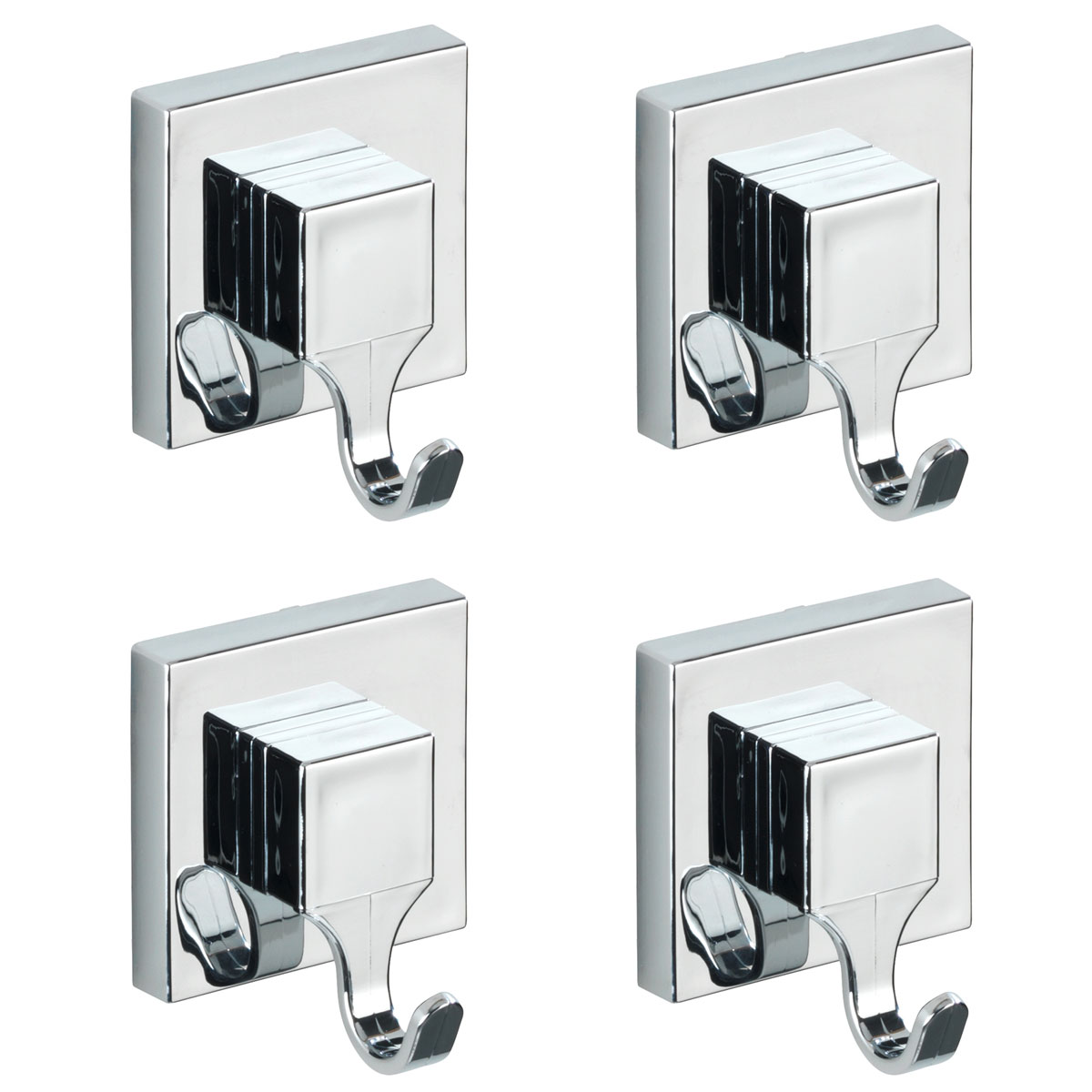Wenko Vacuum-Loc Haken-Set eckig 2 x 2 Stück 2 x 2er Set Befestigen ohne bohren