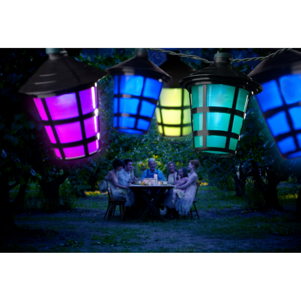 Konstsmide LED-Partylichterkette mit Lampions 40 Laternen bunt | 895466
