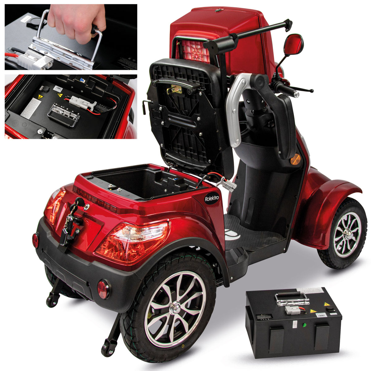 Rolektro E-Quad 15 V.3 Lithium Rot 60V-30Ah Akku 1000 Watt Bild 7
