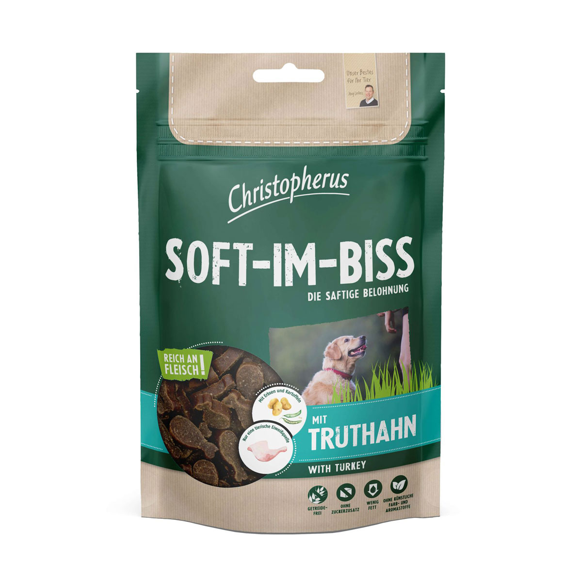 Christopherus Dog Snack Soft-Im-Biss Truthahn 125g