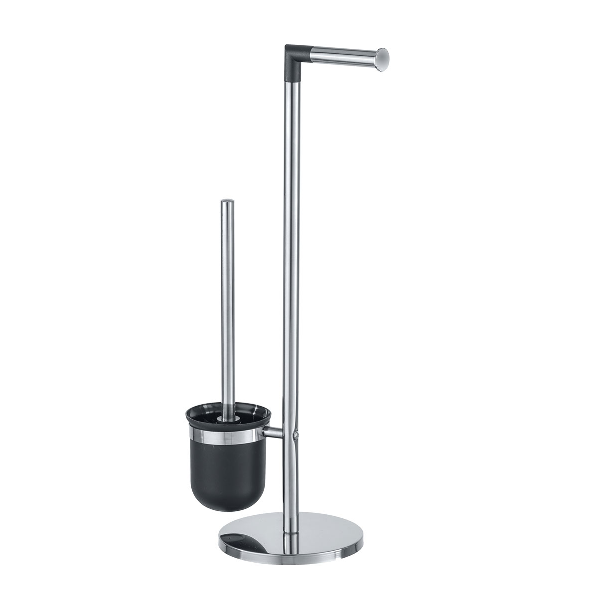 Wenko Stand WC-Garnitur Parus Edelstahl glänzend 2in1 Kombination aus glänzendem Edelstahl