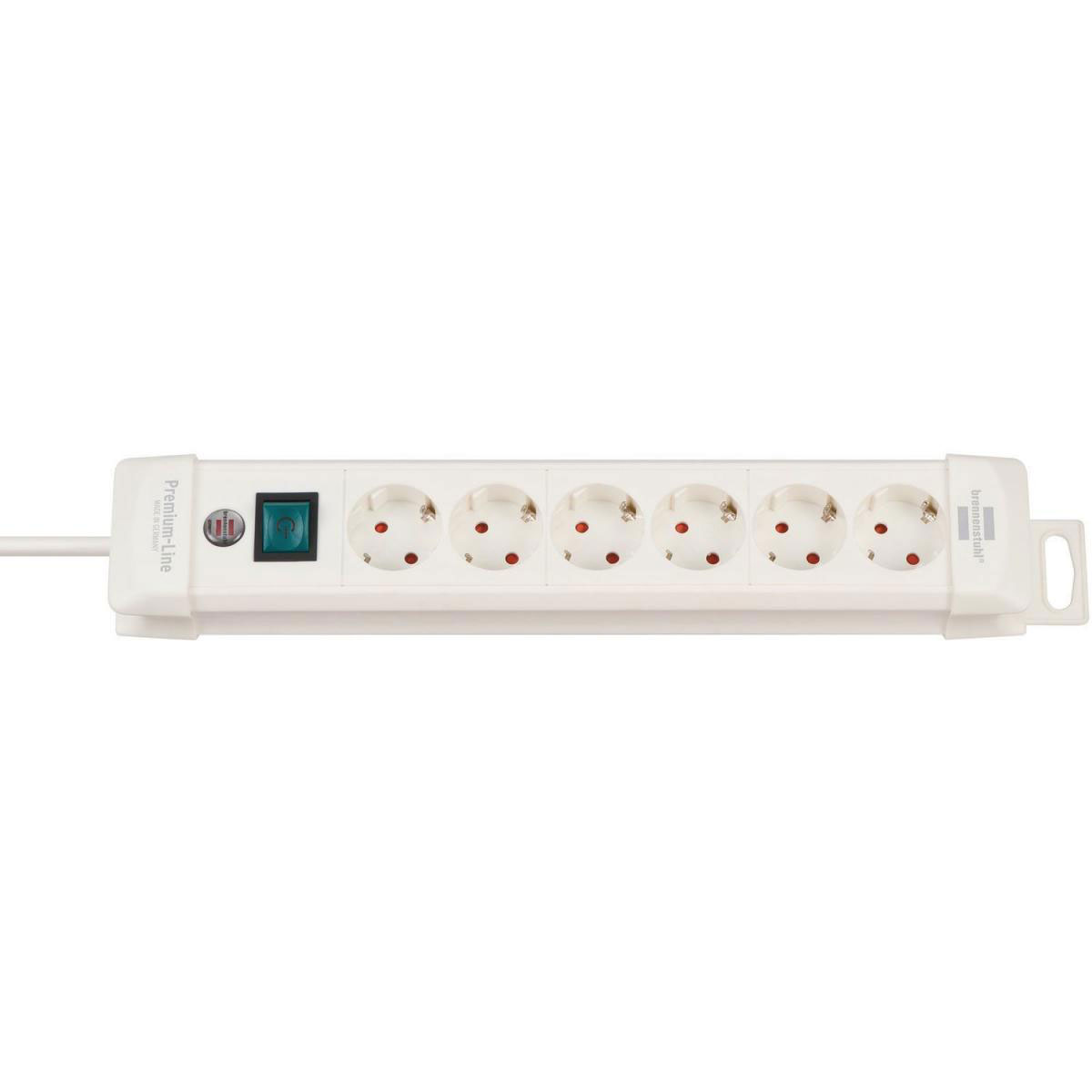 Brennenstuhl Steckdosenleiste Premium-Line mit Schalter 6-fach weiß