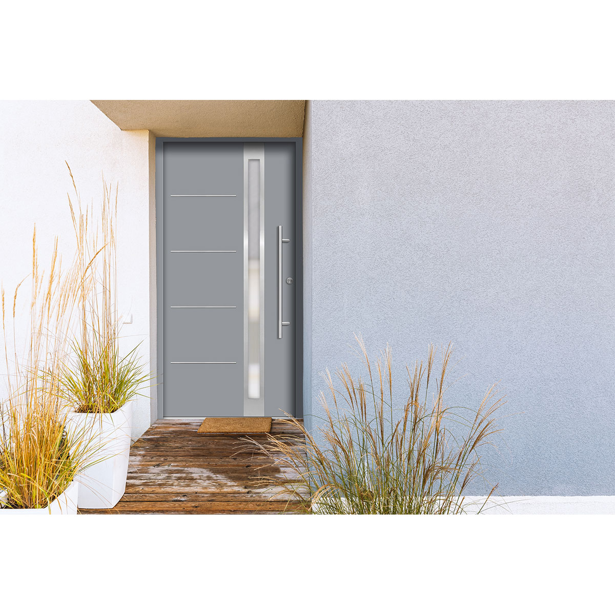 SplenDoor  Premium-Haustür Passivedoor Umea energiesparend grau 110 x 210 cm rechts Bild 2