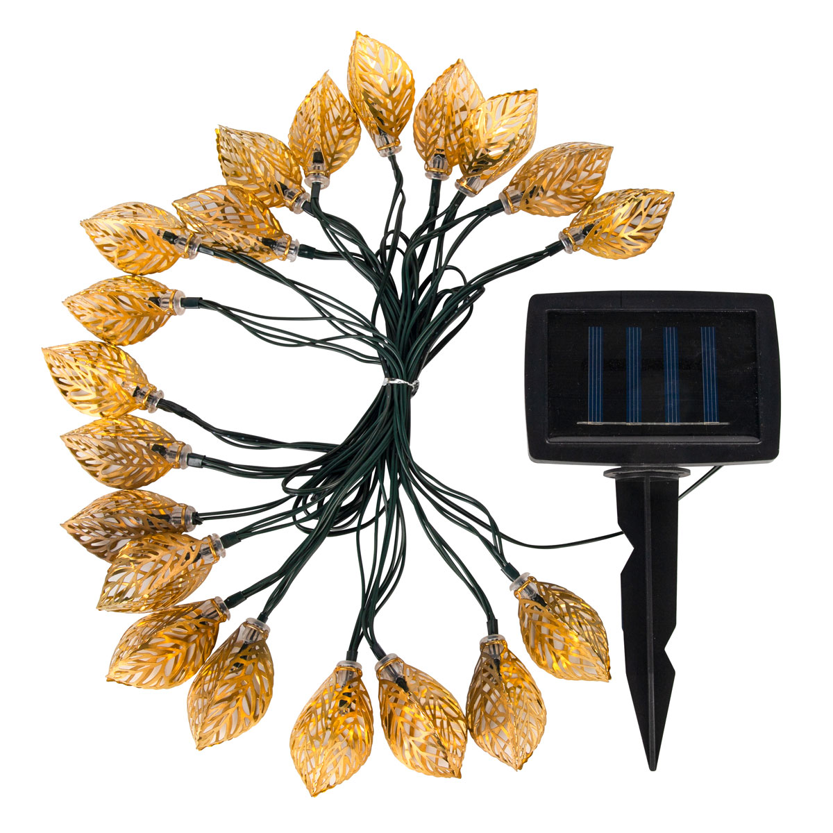 Flector Solarlichter Golden Leaf 4m inkl Akku