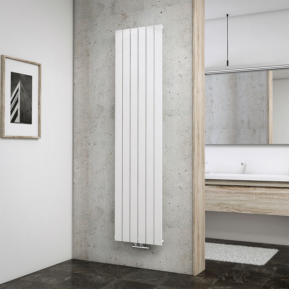 Schulte Design-Heizkörper München 46 x 180 cm weiß Bild 1