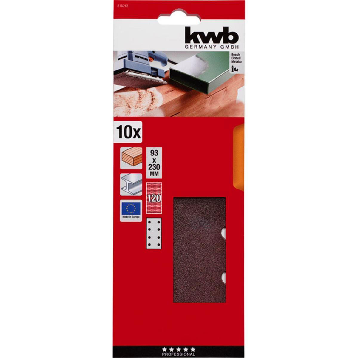 kwb  Schleifstreifen Holz und Metall 93 x 230 mm K120 Bild 2