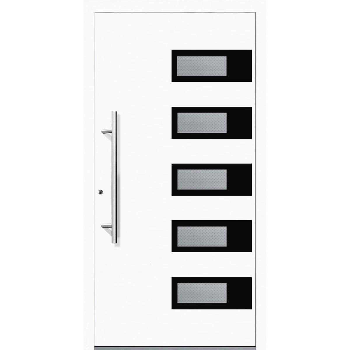 Aluminium Sicherheits-Haustür Siena Exklusiv 75 mm weiß 100 x 210 cm Anschlag links inkl Griffset