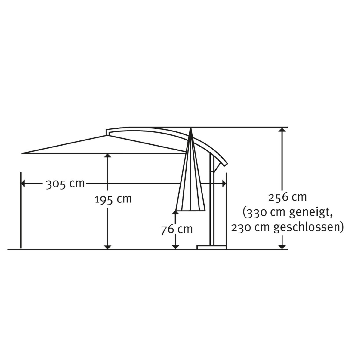 Schneider Schirme Sonnenschirm Venus 300 cm anthrazit Bild 5