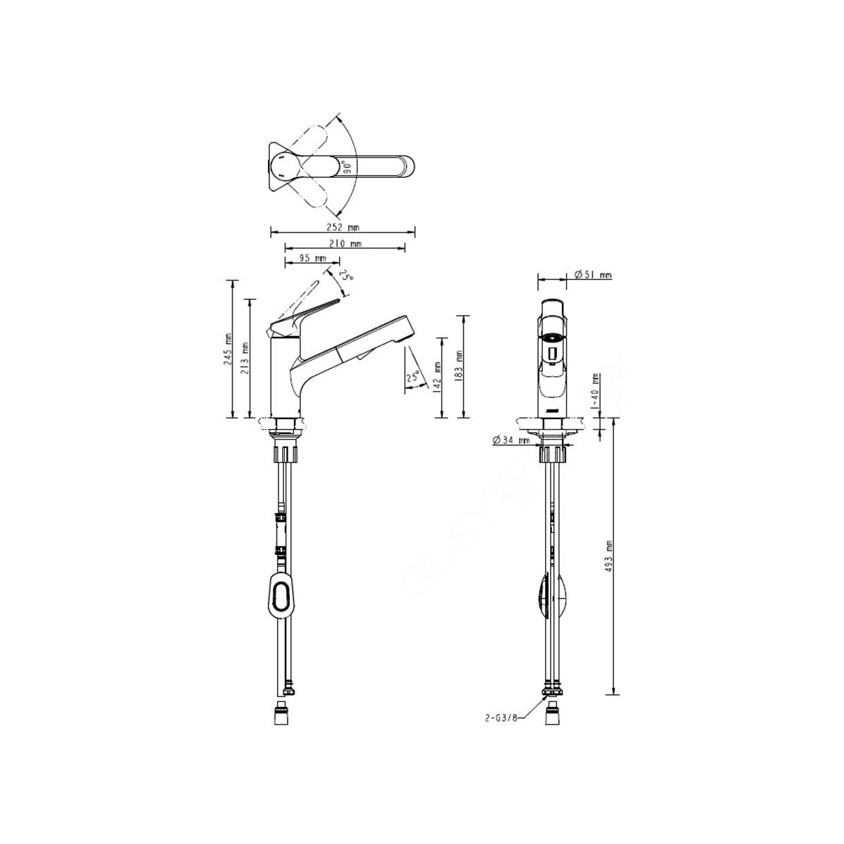 Lenz  Küchenarmatur KOA mit Handbrause Edelstahloptik Bild 4