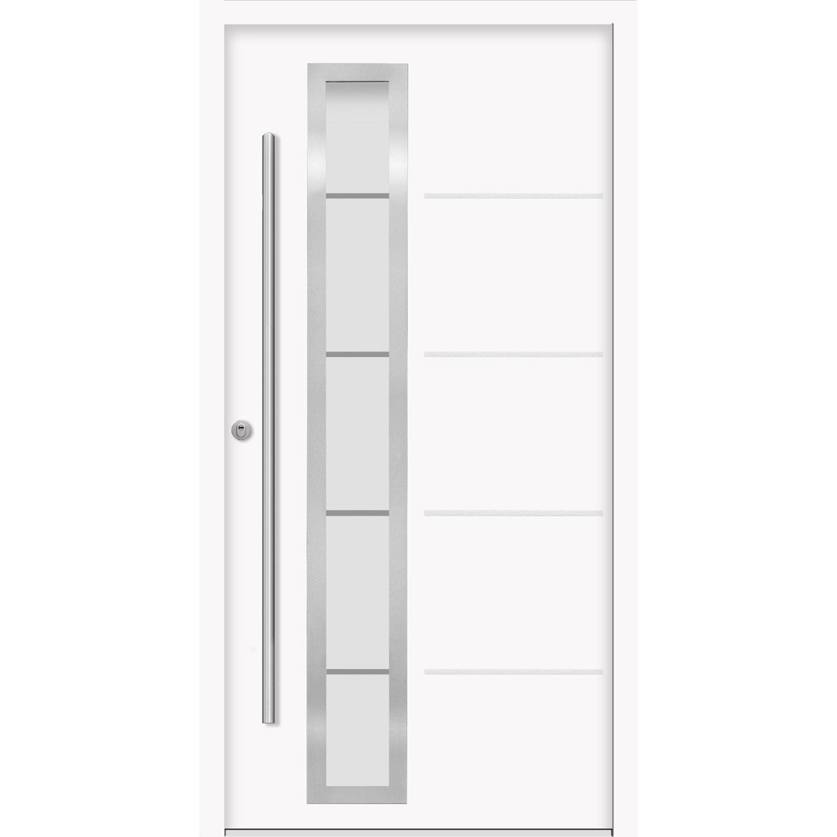 SplenDoor Premium-Haustür Passivedoor Uppsala RC2 energiesparend einbruchsicher weiss 110 x 210 cm links