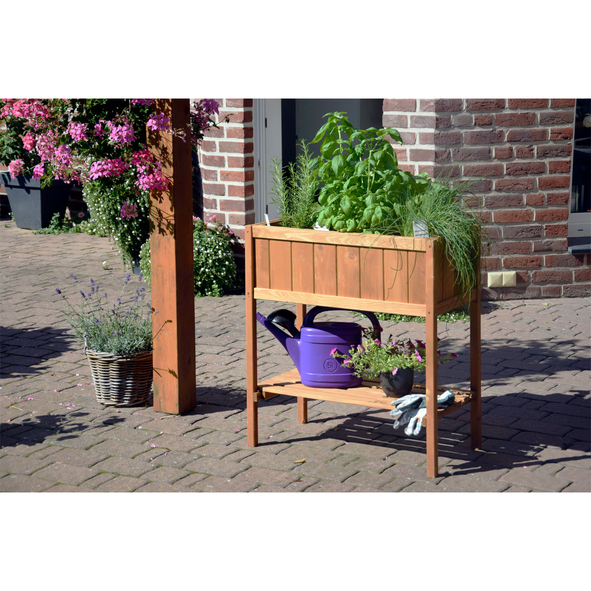 dobar Hochbeet 76 x 80 x 40 cm braun Bild 3