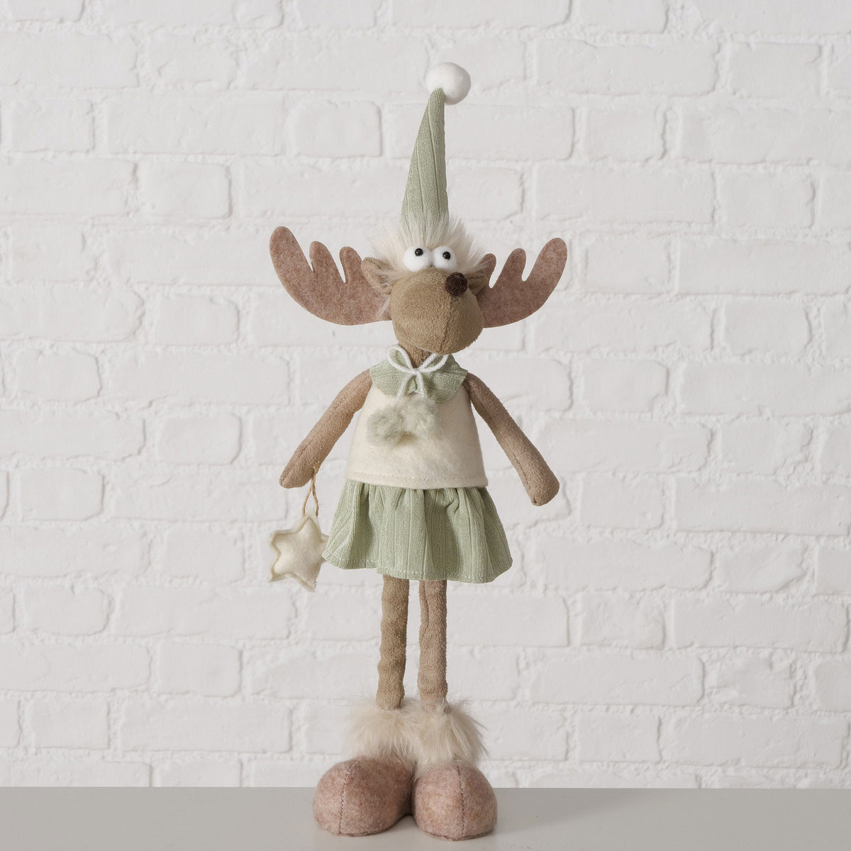 Figur Bruny sortiert Elch 17 x 12 x 45 cm cremeweiß braun hellgrün Textil Bild 6