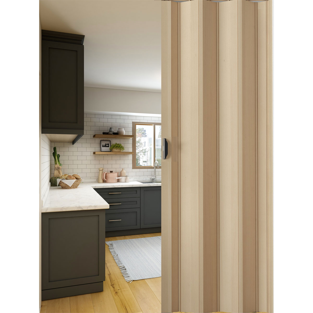 FORTE Kunststoff-Falttür Luciana B 88,5 x H 202 cm Esche holz 3 D Bild 2