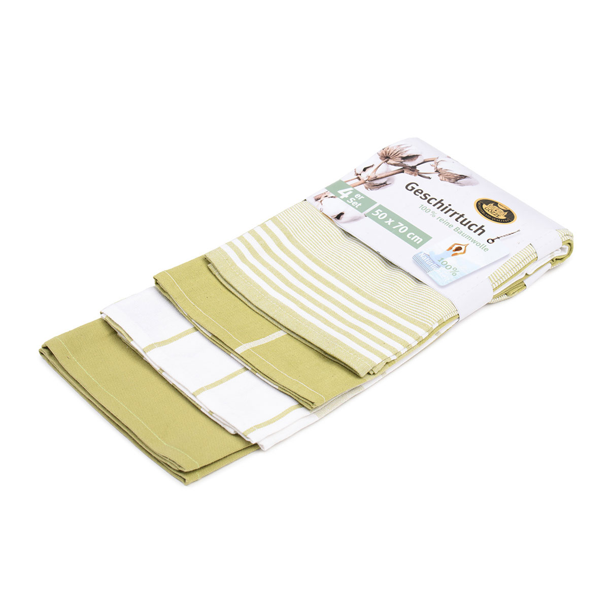 Gözze Geschirrtücher 100% Baumwolle 4er Pack 50x70cm lindgrün Bild 2