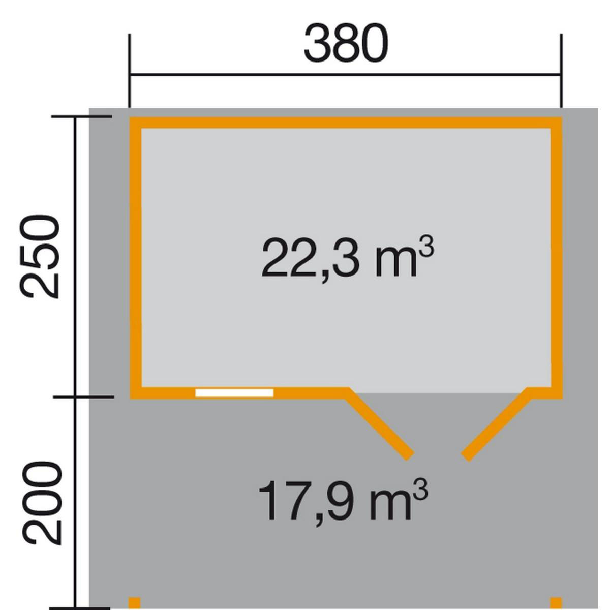 Weka Gartenhaus 111 A Größe 1/2/3 mit Vordach 460 x 460 x 262 cm Bild 3