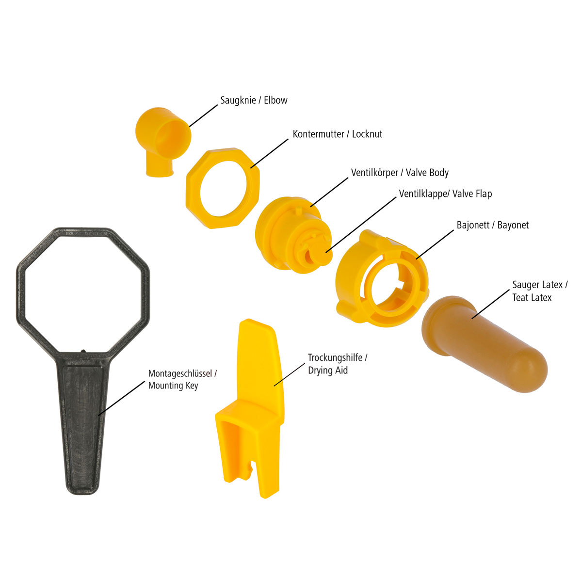 Hygieneventil mit Latexsauger gelb Bild 9