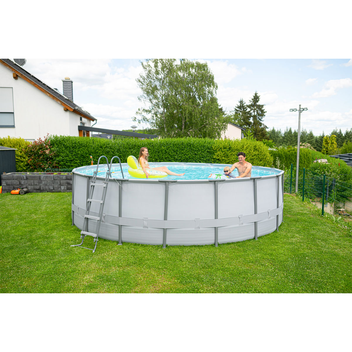 Summer Waves Elite Frame Pool 549x549x132cm Anthrazit Bild 2