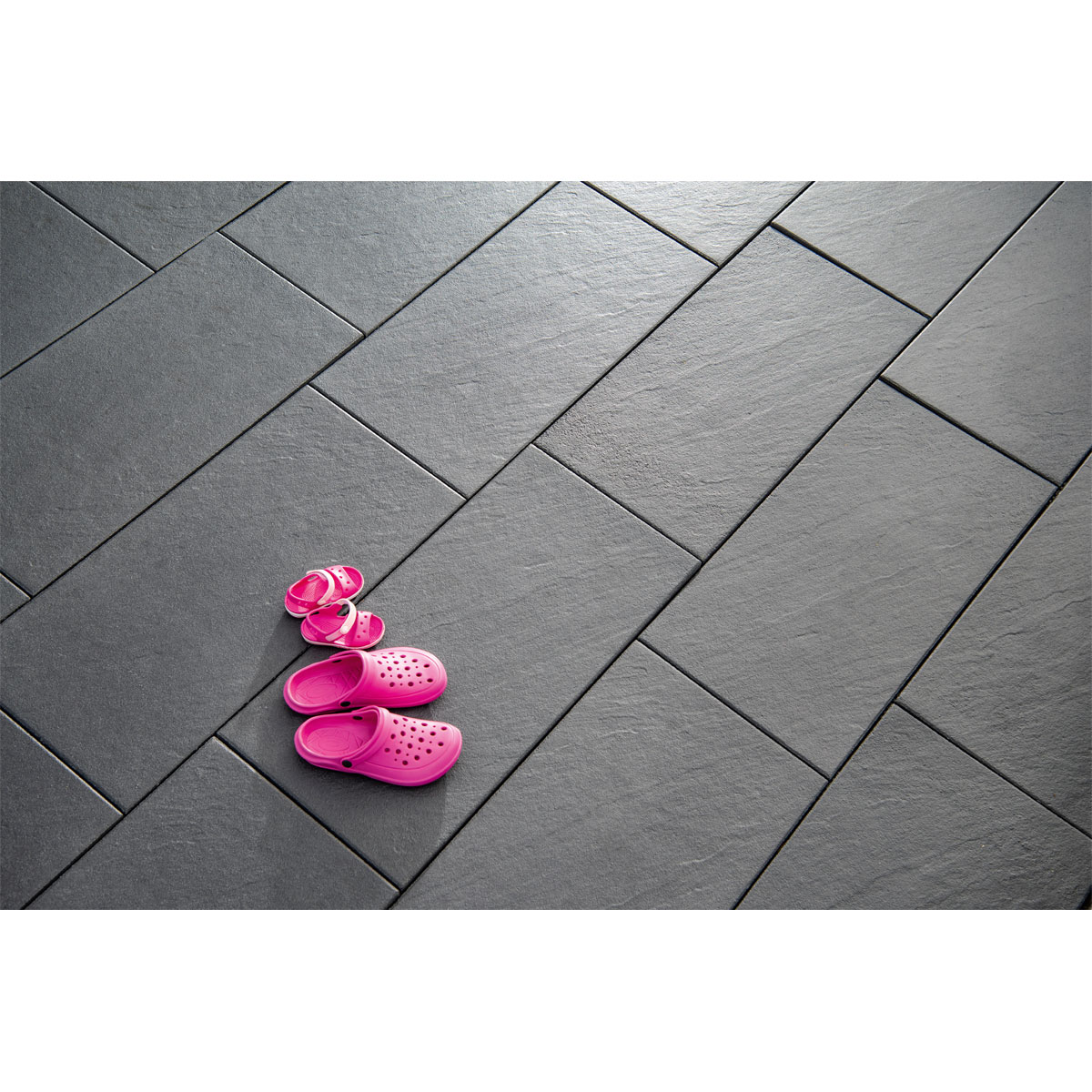 Diephaus  Strukturierte Platte Schwarz-Basalt 80 x 40 x 4 cm Bild 2