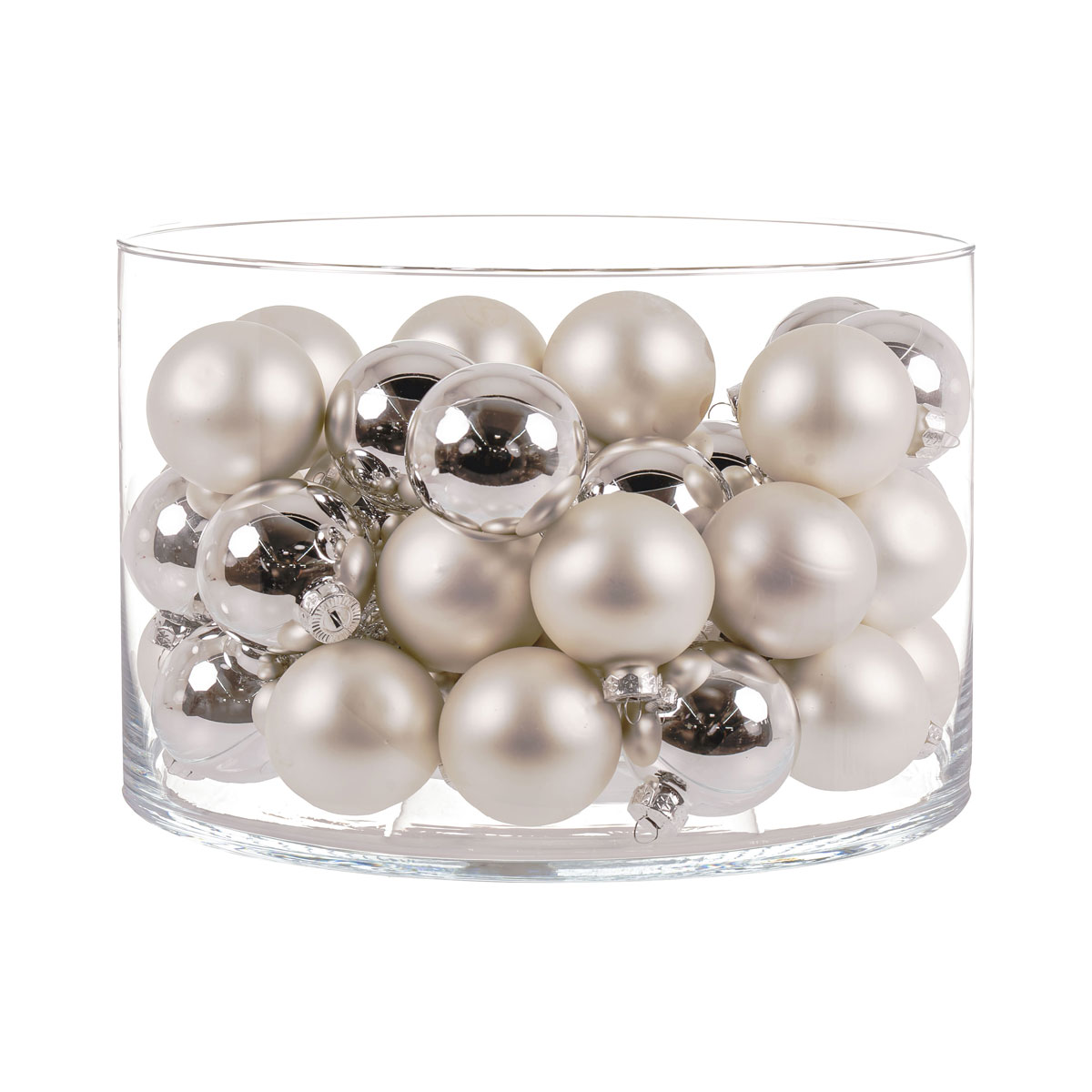 Ambientis Glaskugeln 6 cm silber weiß Mix