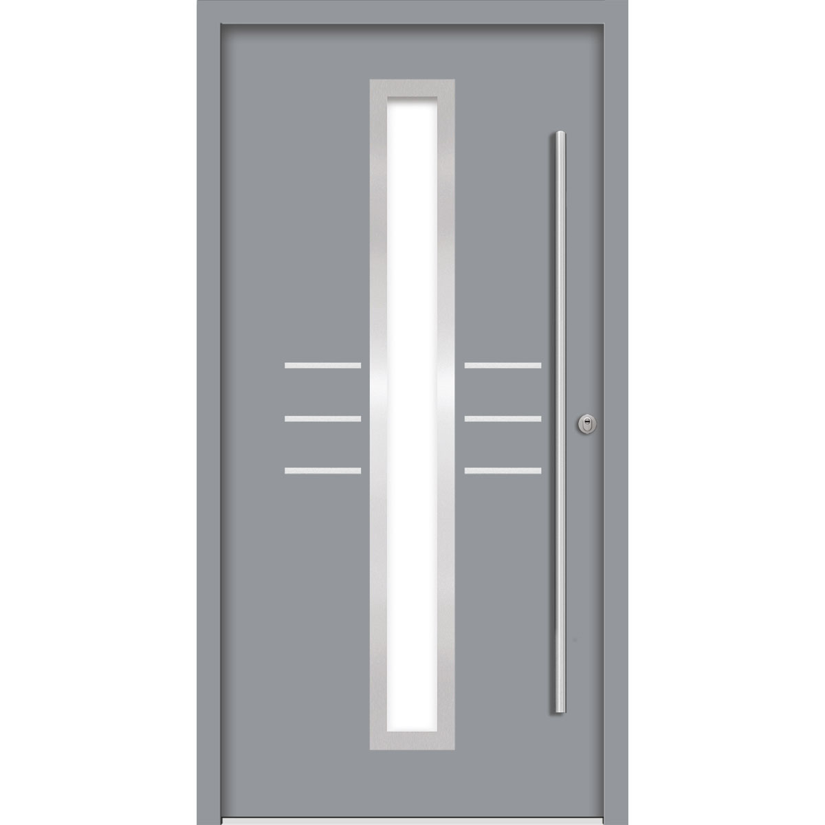SplenDoor Premium-Haustür Passivedoor Lund RC2 energiesparend einbruchsicher grau 100 x 200 cm rechts