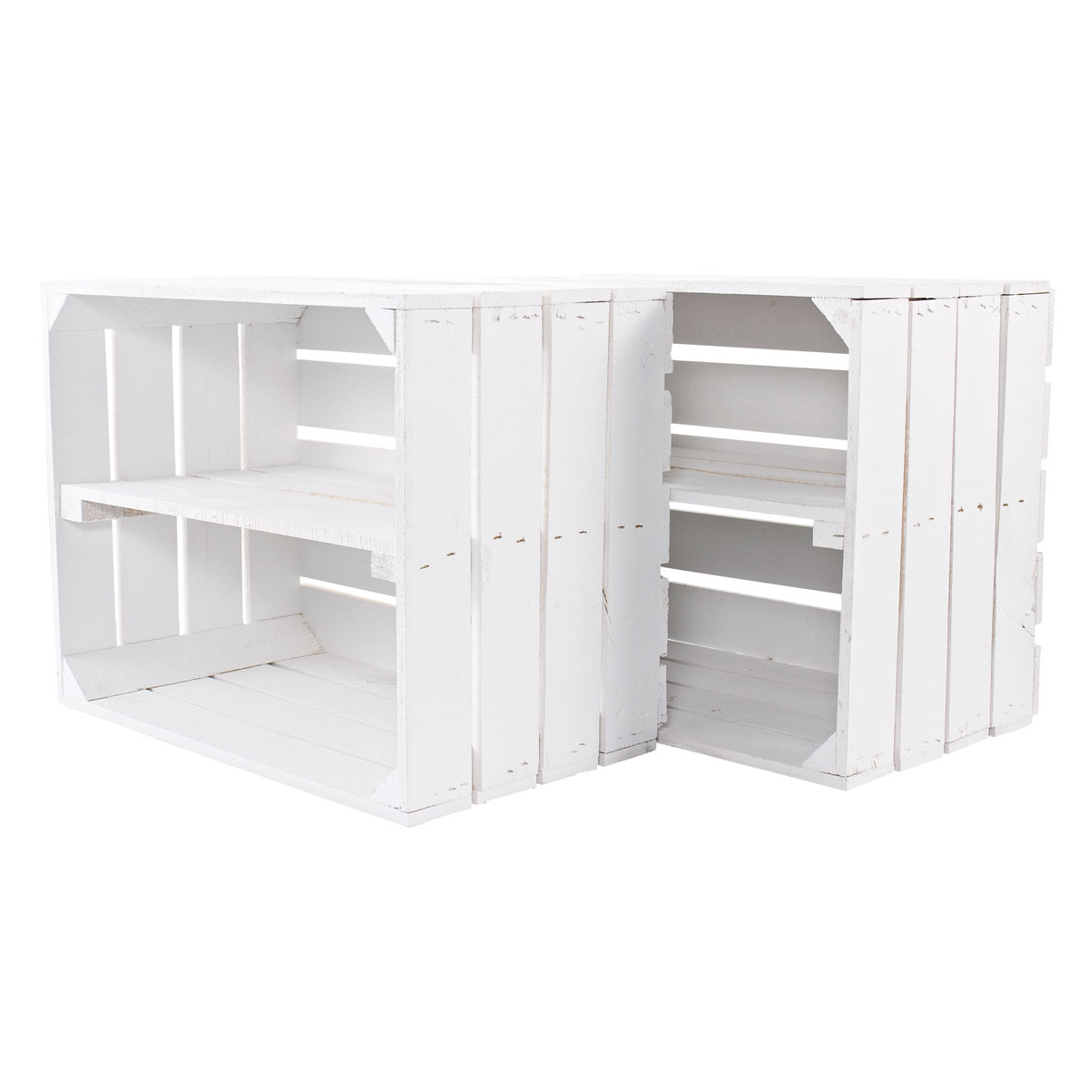 Holzkiste mit Brett weiß 50 x 40 x 30 cm